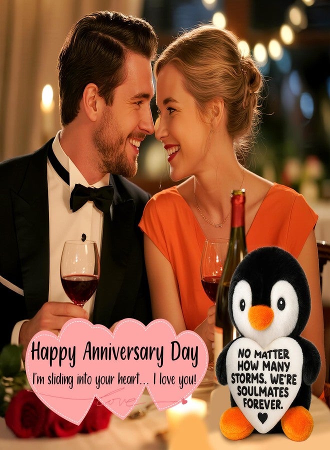 TuSuQing Anniversary Birthday Gifts for Women Men Christmas Boyfriend Girlfriend GF Wife Husband Couples Valentines I Love You Gift for Him Her, Funny Penguin with Heart To My Love Romantic Fiance Gifts Idea - Image 2